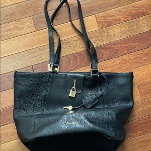 Calvin Klein black leather shoulder bag